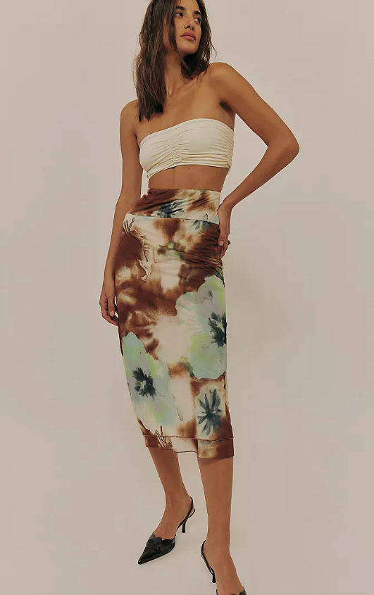 Free People Sunset Mesh Maxi Skirt