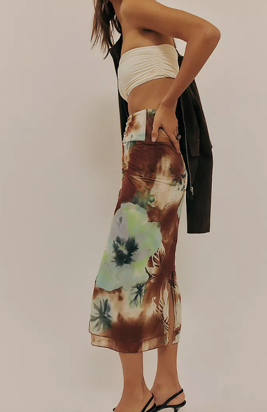 Free People Sunset Mesh Maxi Skirt
