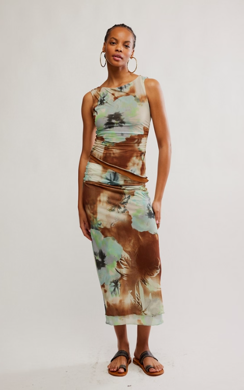Free People Sunset Mesh Maxi Skirt