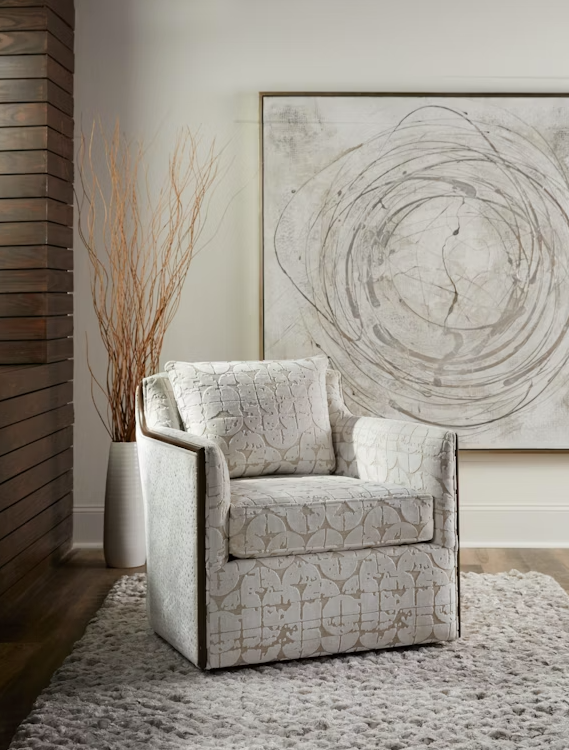 La Bella Wood Accent Swivel Chair