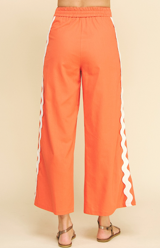 Karsyn Ric Rac Detail Wide Leg Pants