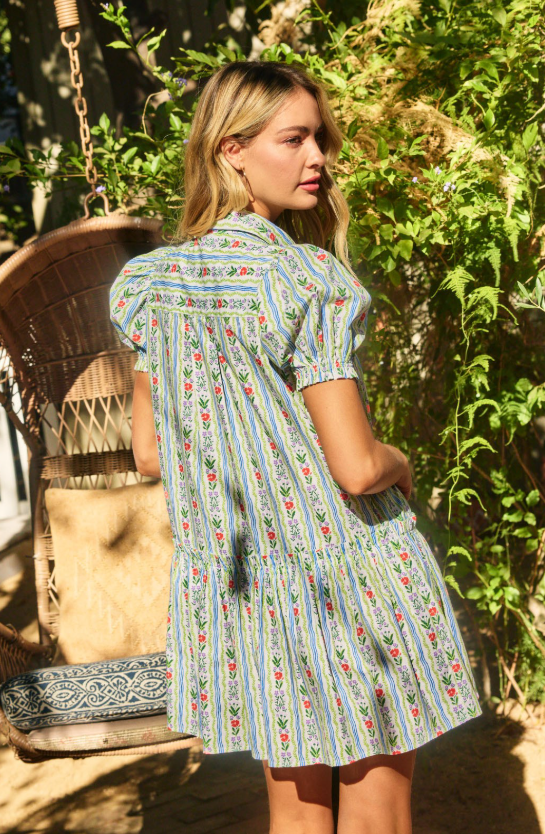 Winnie Floral Button Down Mini Dress - Final Sale 25% off in cart