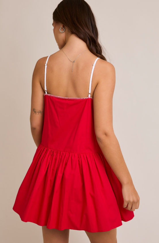 Nala Strappy Poplin Mini Dress - Final Sale 30% off in cart