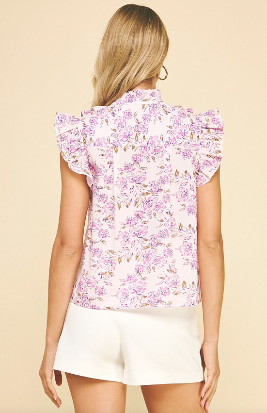 Vanessa Floral Ruffle Detail Top