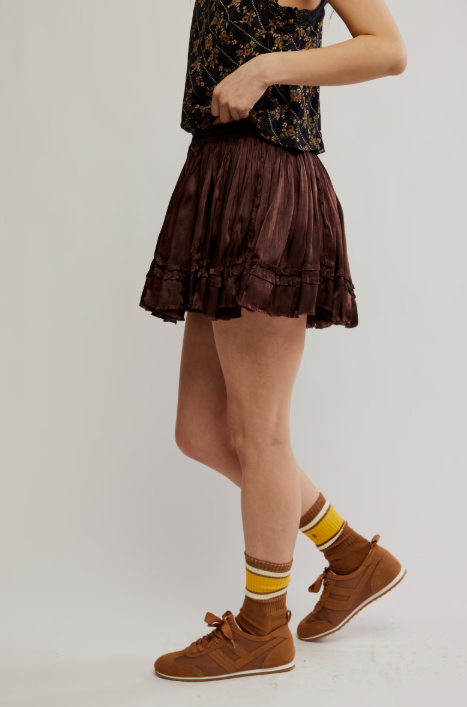 Free People Third Charm Shine Mini Skirt