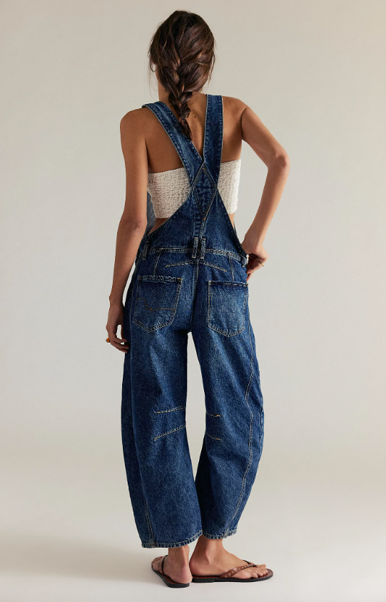 Free People Good Luck Barrel Overalls - Deep End