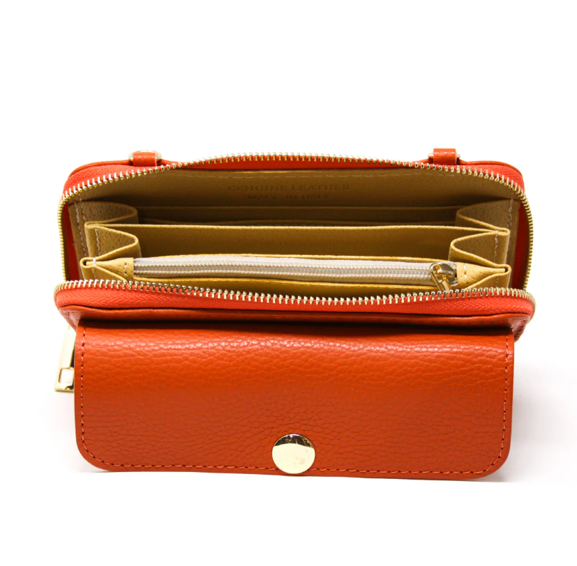 Genuine Leather Crossbody Wallet