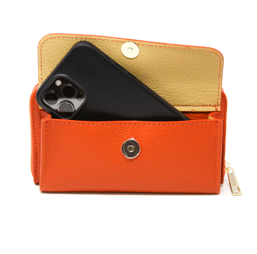 Genuine Leather Crossbody Wallet