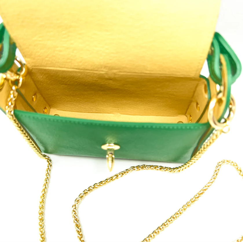 Bee Genuine Leather Handled Mini Purse