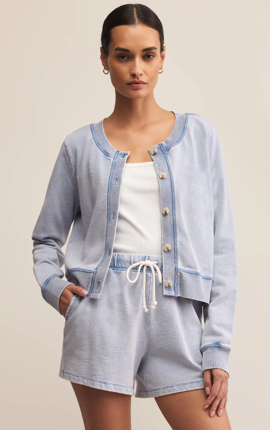 Z Supply Daily Knit Denim Cardigan