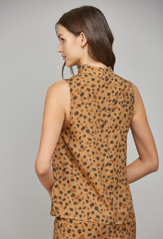Loretta High Neck Sleeveless Blouse