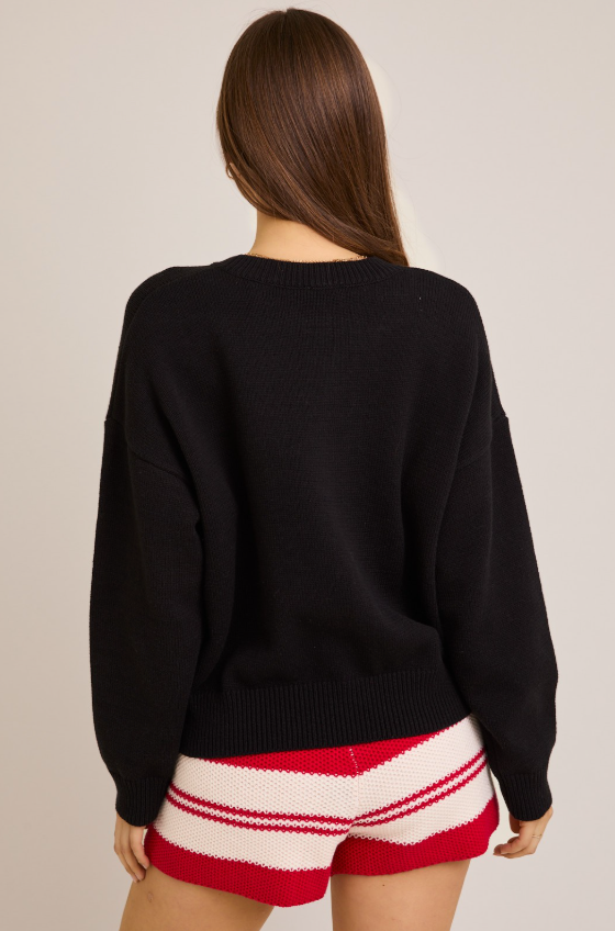 Cheer Teddy Bear Knit Sweater