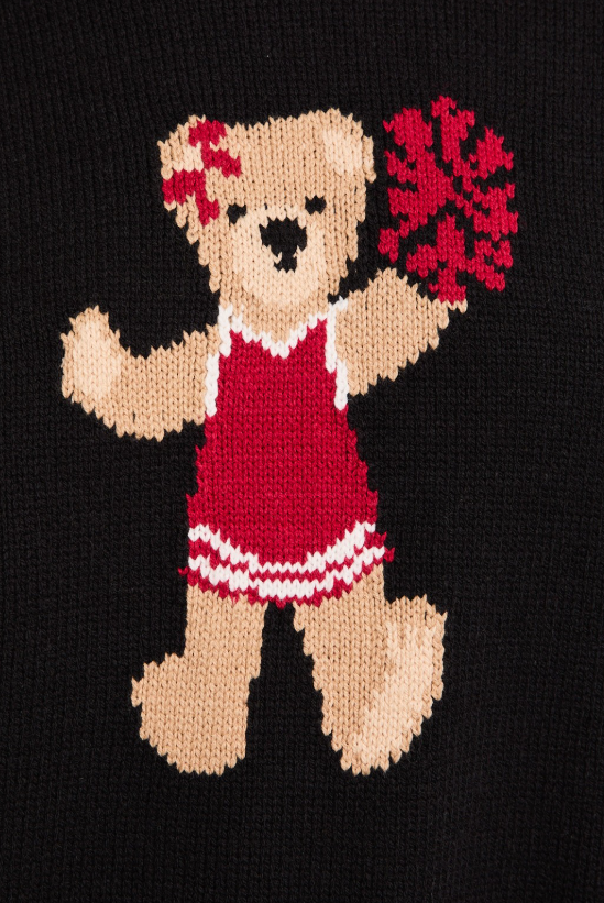 Cheer Teddy Bear Knit Sweater