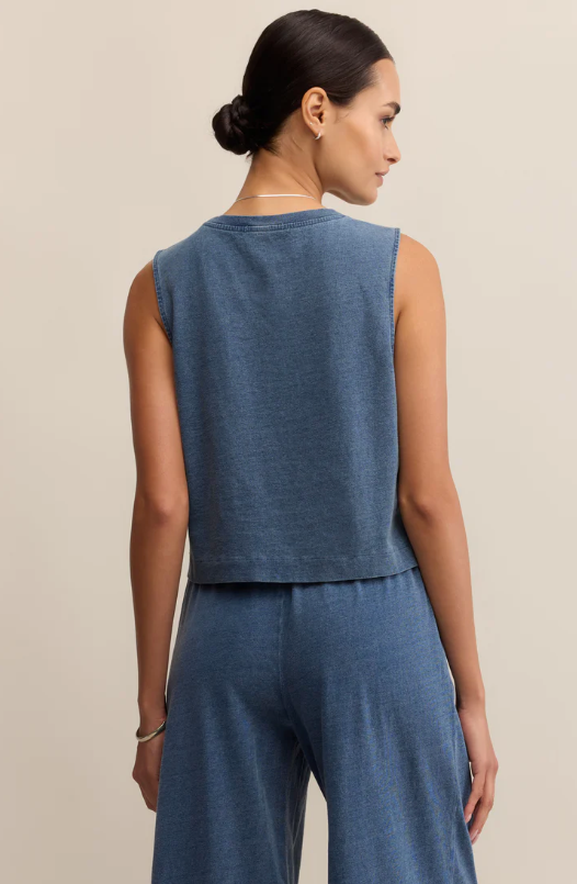 Z Supply Sloane Jersey Denim Muscle Tank