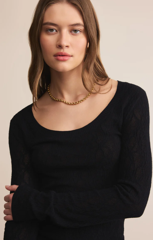 Z Supply Tibi Scoop Mesh Sweater Top