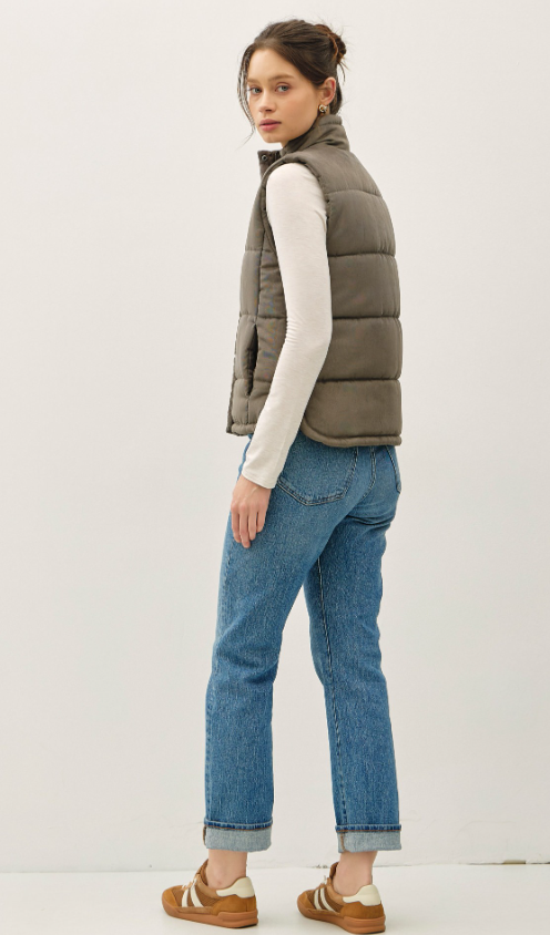 Peyton Suede Puffer Vest