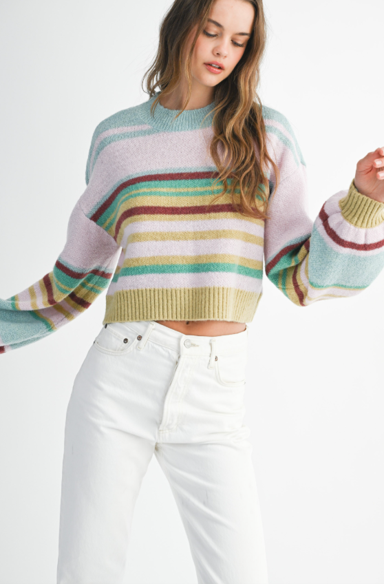 Jovie Multi Color Stripe Knit Sweater