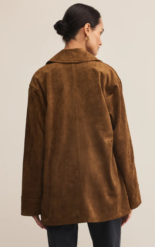 Z Supply Decker Faux Suede Chore Coat