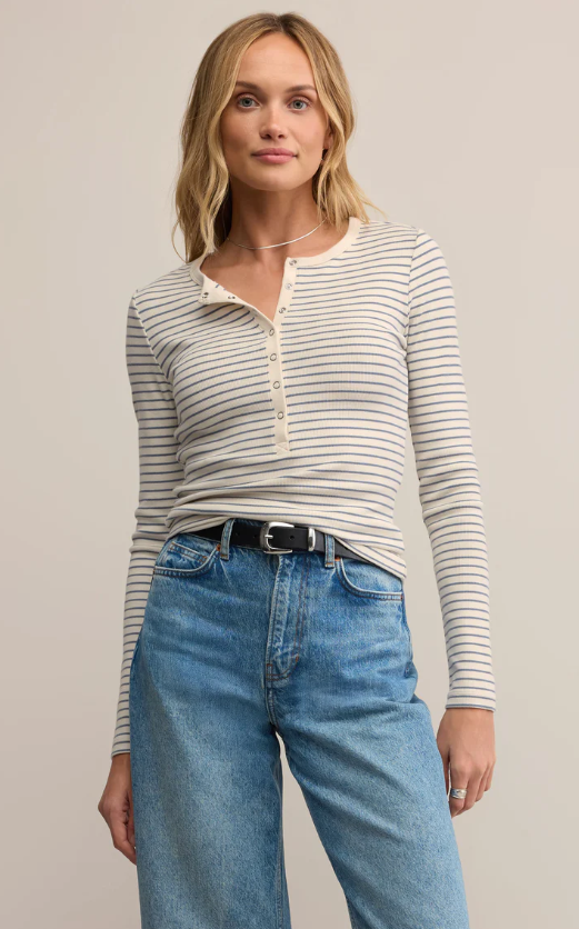 Z Supply Stella Striped Modal Rib Henley