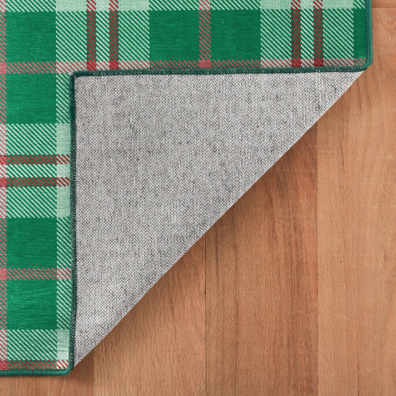 Jolly Plaid Machine Washable Rug