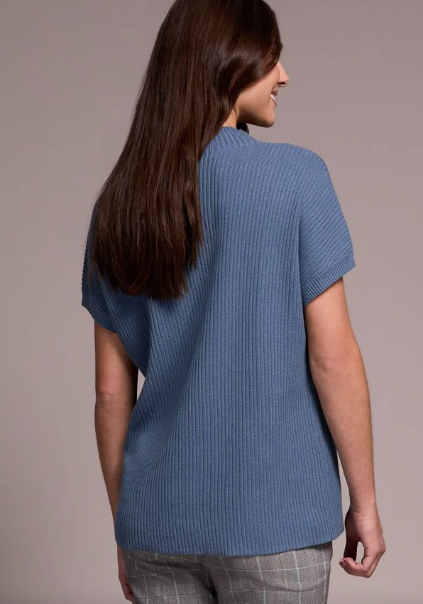 Tribal Cotton Mock Neck Cap Sleeve Top
