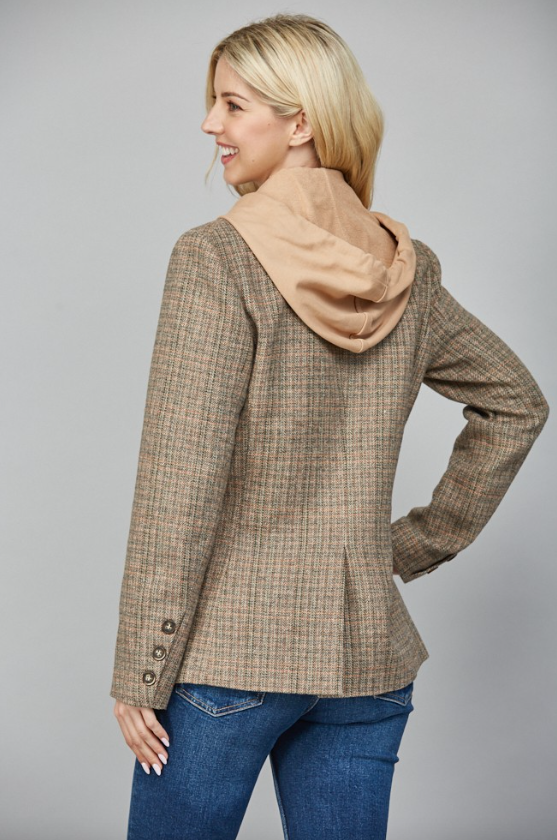 Romina Herringbone Double Breasted Blazer