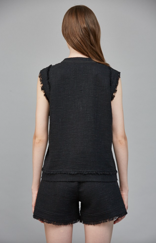 Michaela Sleeveless Tweed Vest