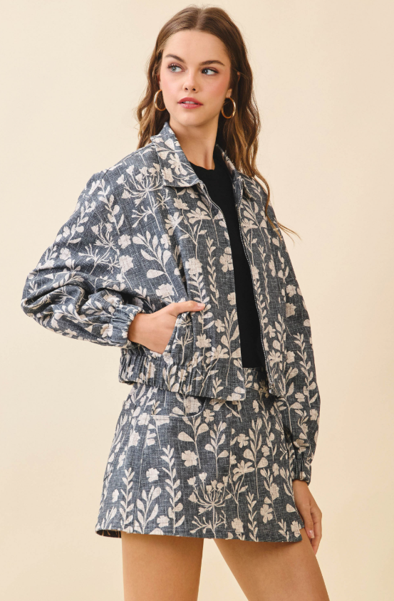 Hadlee Botanical Print A Line Skort