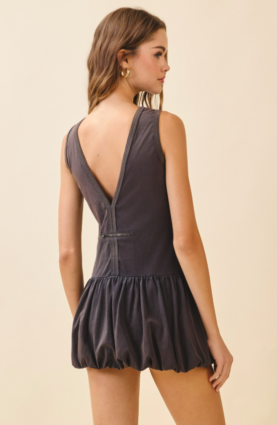 Katelyn Washed Jersey Bubble Hem Mini Dress