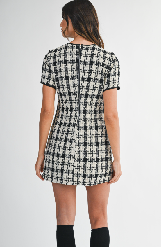 Alexia Tweed Bow Detail Mini Dress