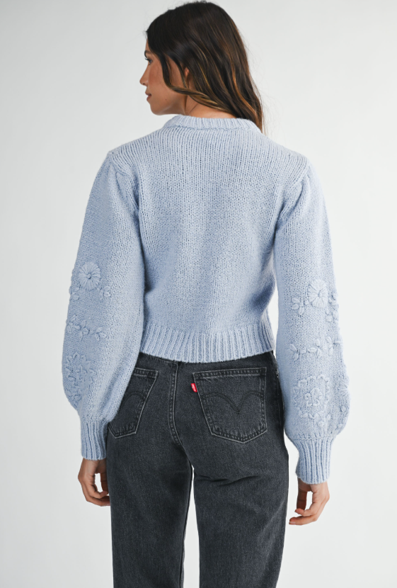 Roselyn Embroidered Balloon Sleeve Sweater