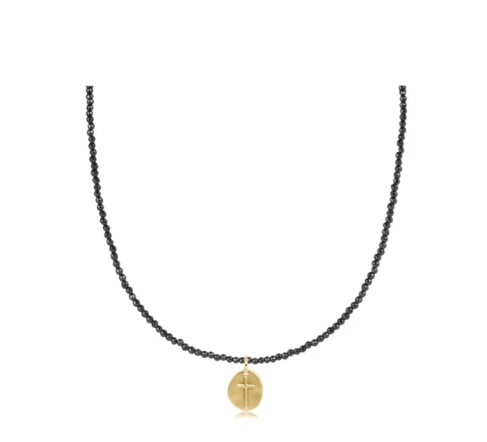 E Newton Faceted Hematite Choker - Inspire Small Charm