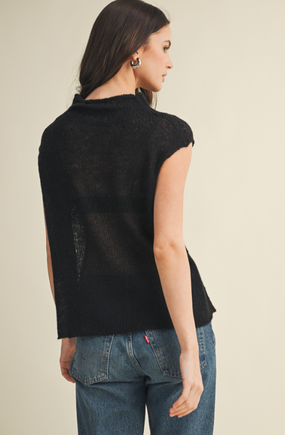 Nyomi High Neck Sleeveless Sweater Top