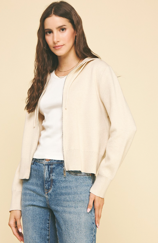 Lisa Soft Knit Hoodie Cardigan Sweater