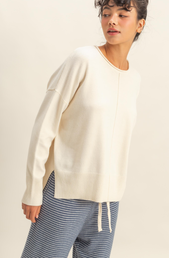Dream Roll Neck Drop Shoulder Sweater