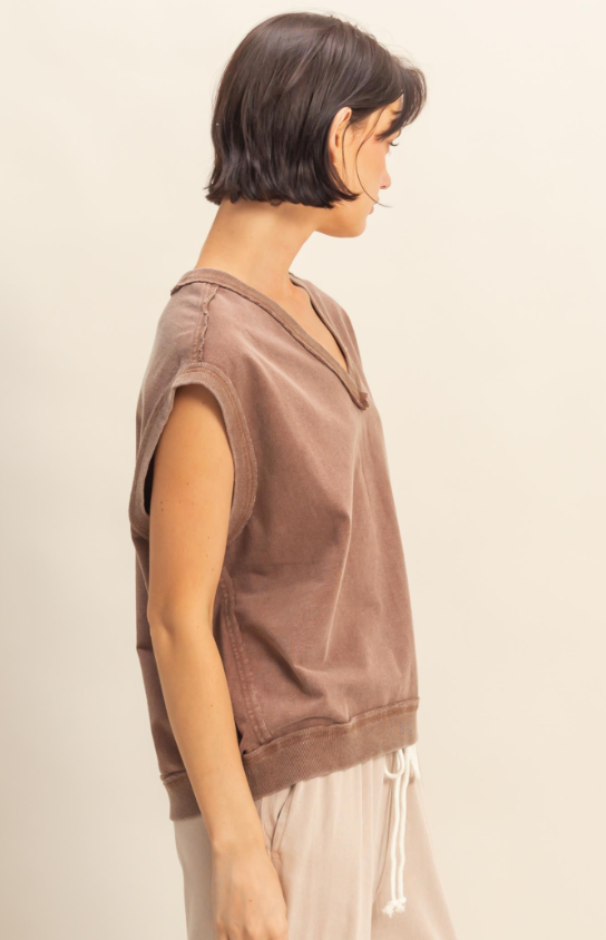 Daniella V Neck Sleeveless Casual Vest