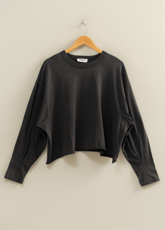 Raven Washed Oversized Long Sleeve Top