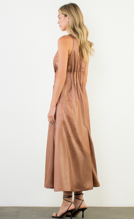 Angelina Pleated Sleeveless Maxi Dress