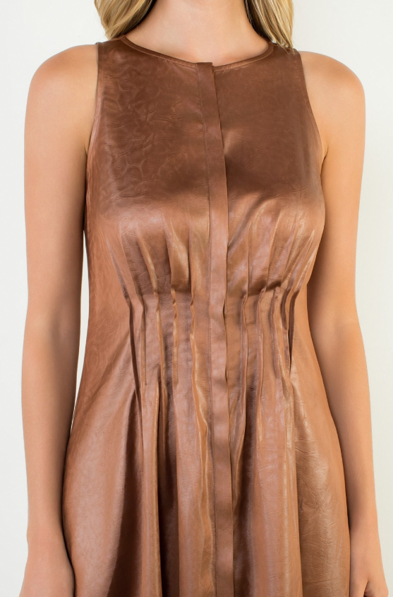 Angelina Pleated Sleeveless Maxi Dress
