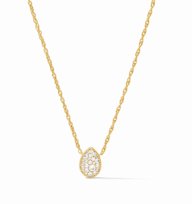 Julie Vos Trunk Show - Pavé Teardrop Delicate Necklace