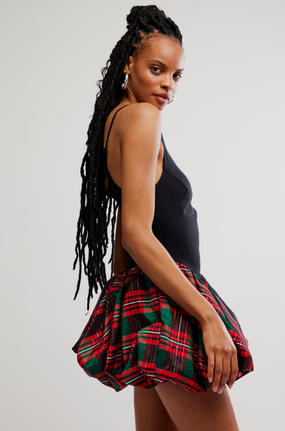 Free People Tinsel Kiss Plaid Mini