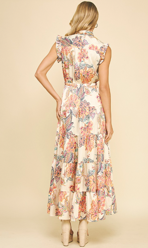 Isabella Floral Print Tiered Maxi Dress