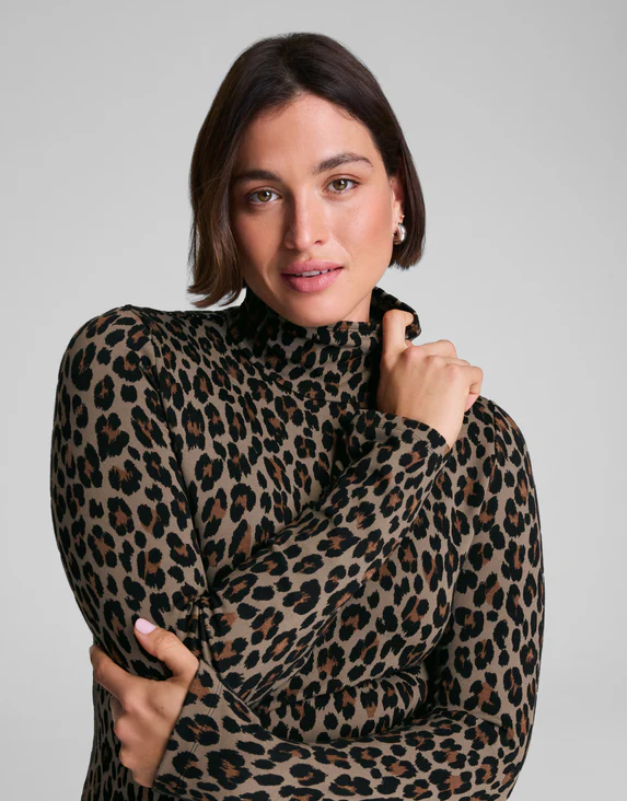 SPANX Ponte Jacquard Turtleneck Long Sleeve Top