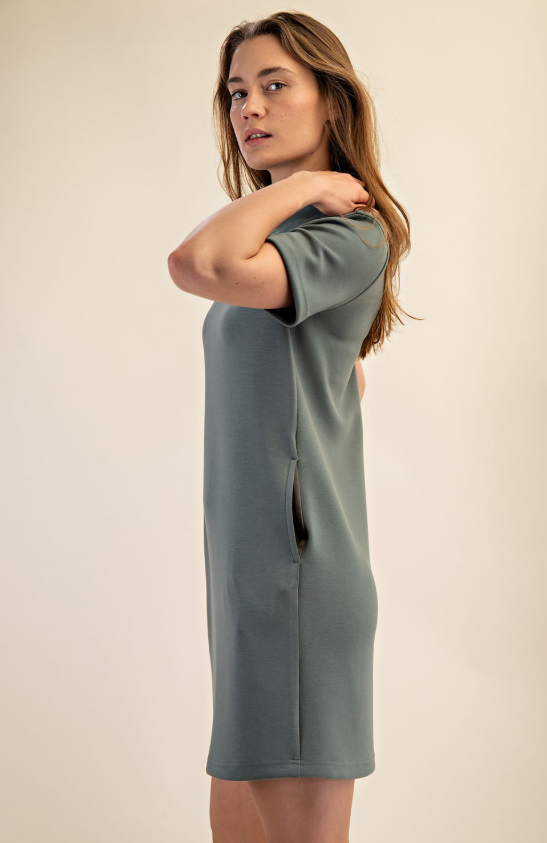 Aviana Scuba Mock Neck Mini Dress