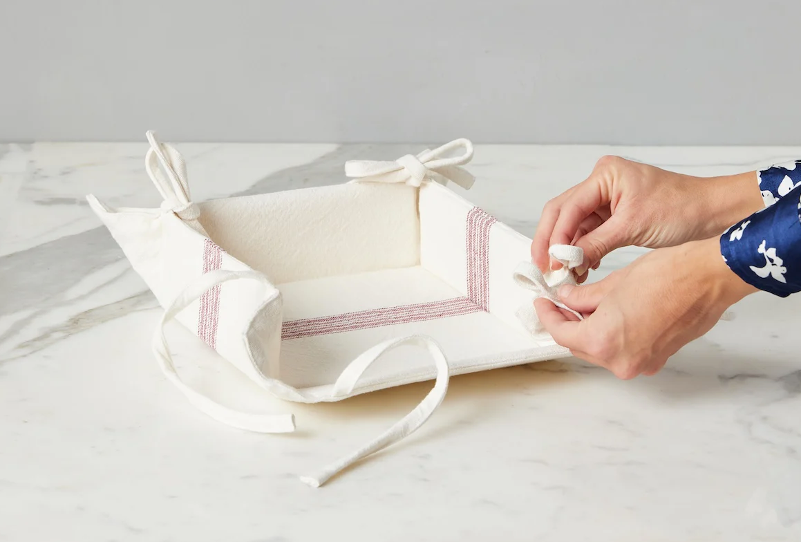 Striped Cotton Napkin Tray