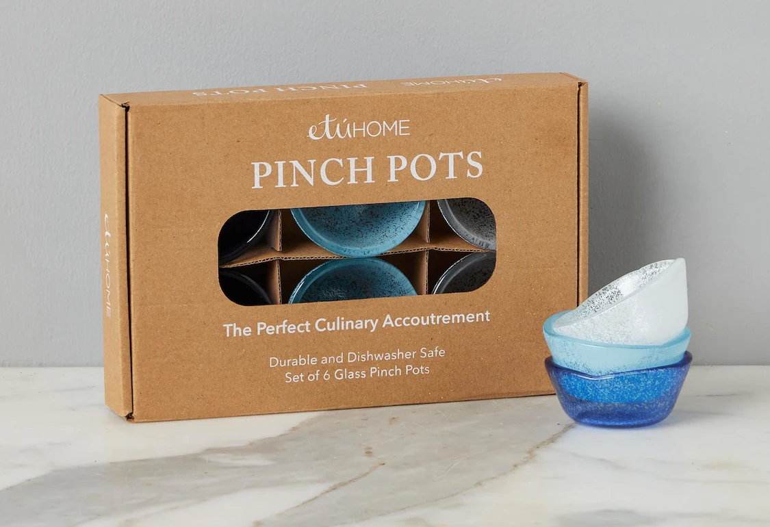 Glass Pinch Pots - Boxed Set of 6