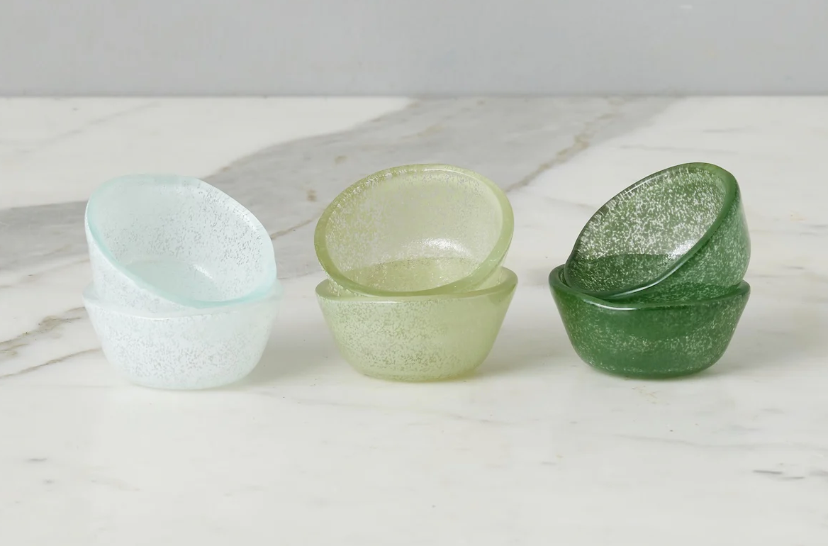 Glass Pinch Pots - Boxed Set of 6