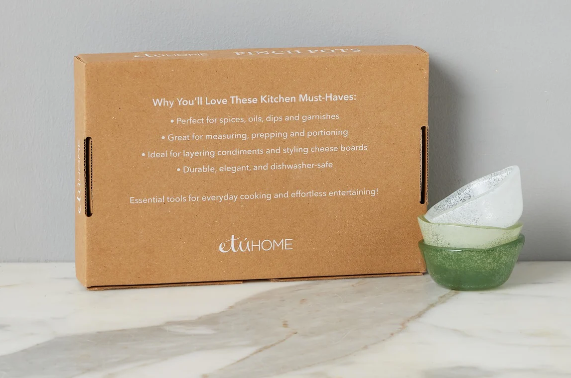 Glass Pinch Pots - Boxed Set of 6