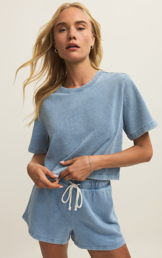 Z Supply Curran Knit Denim Sweatshirt