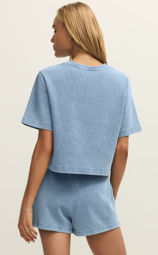 Z Supply Curran Knit Denim Sweatshirt